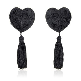 Pinch Tepelklemmen Burlesque Heart Black Tepelkwastjes Hart Zwart