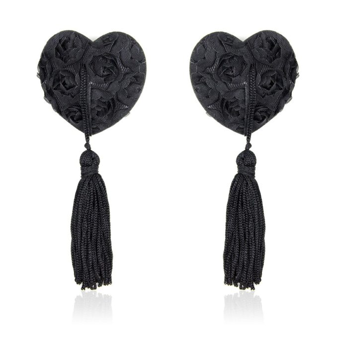 Pinch Tepelklemmen Burlesque Heart Black Tepelkwastjes Hart Zwart