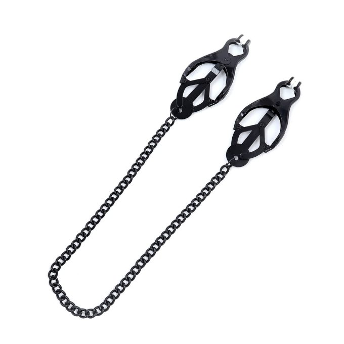 Pinch Tepelklemmen   Pinces de M. Noir   Clover Clamps   Zwart met ketting (2)