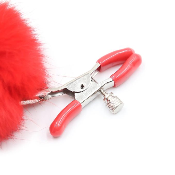 Pinch Tepelklemmen Verstelbare tepelklem met fluffy bol rood 987101358 3
