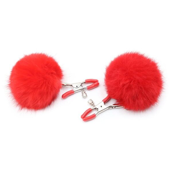 Pinch Tepelklemmen Verstelbare tepelklem met fluffy bol rood 987101358 4