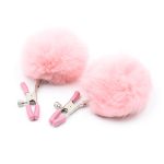 Pinch Tepelklemmen Verstelbare tepelklem met fluffy bol roze 987101359