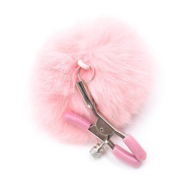 Pinch Tepelklemmen Verstelbare tepelklem met fluffy bol roze 987101359 2