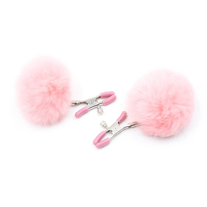 Pinch Tepelklemmen Verstelbare tepelklem met fluffy bol roze 987101359 4