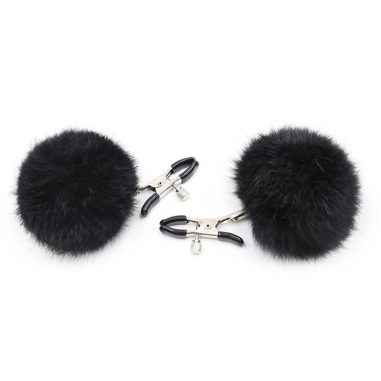 Pinch Tepelklemmen Verstelbare tepelklem met fluffy bol zwart 987101357 4