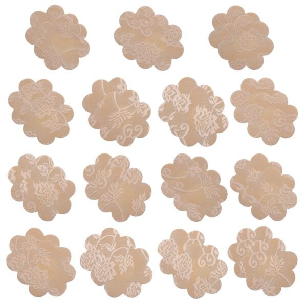 Pinch beige flower 15 paar 30 stuks beige zelfklevende tepelstickers voordeelverpakkig