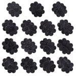 Pinch black flower 15 paar 30 stuks zwarte zelfklevende tepelstickers voordeelverpakking