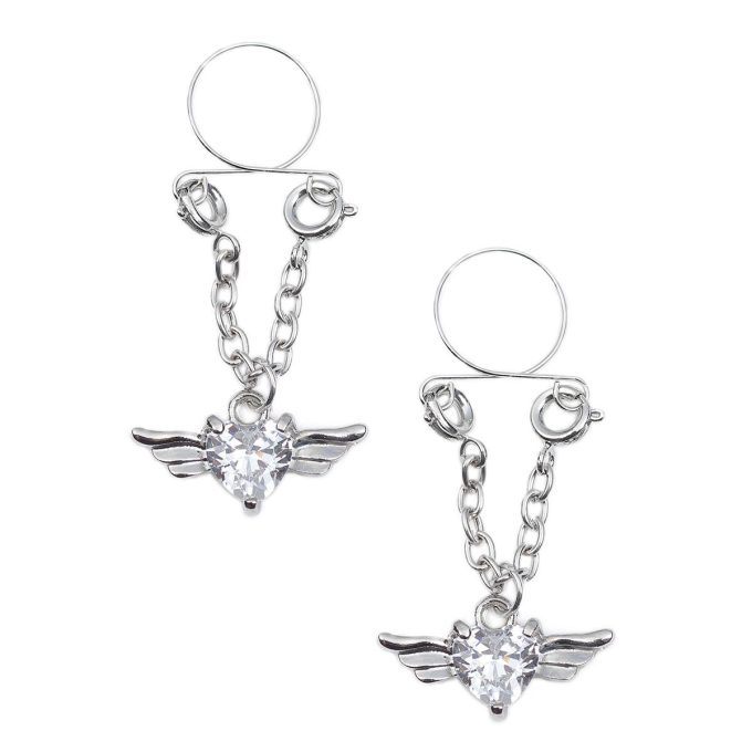 Pinch indiscrets nip Jewel tepelhanger Doorzichtig hart met vleugels 987101523