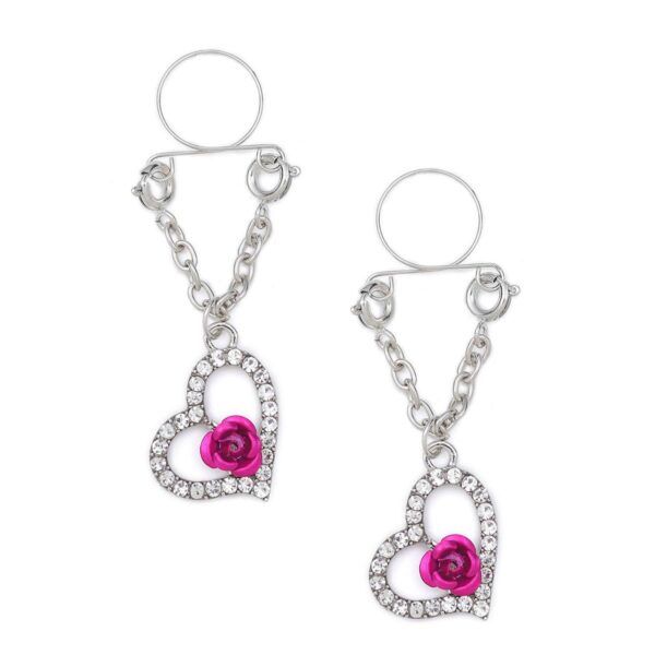 Pinch indiscrets nip Jewel tepelhanger Hart met paarse roos 987101525 Pinch indiscrets nip Jewel tepelhanger Hart met paarse roos 987101525