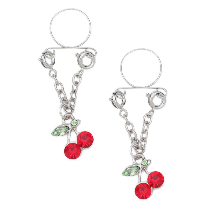 Pinch indiscrets nip Jewel tepelhanger Kers rood met groen blaadje 987101527 Pinch indiscrets nip Jewel tepelhanger Kers rood met groen blaadje 987101527