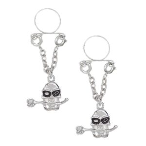 Pinch indiscrets nip Jewel tepelhanger Zilverkleurige doodskop met roos 987101519