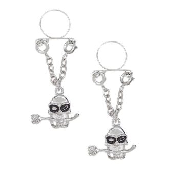 Pinch indiscrets nip Jewel tepelhanger Zilverkleurige doodskop met roos 987101519