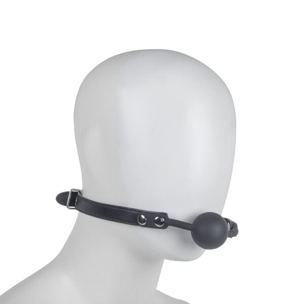 Banoch   Ball gag siliconen met verstelbare band   Zwart   Bal ∅ 4 cm (5)