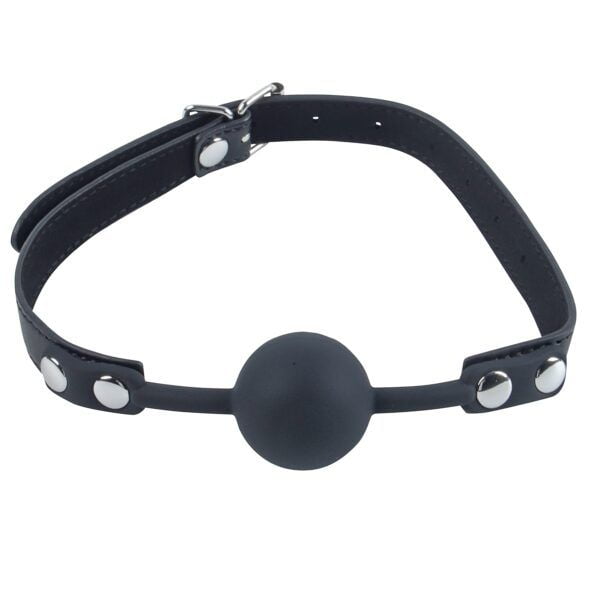 Banoch   Ball gag siliconen met verstelbare band   Zwart   Bal ∅ 4 cm (6)