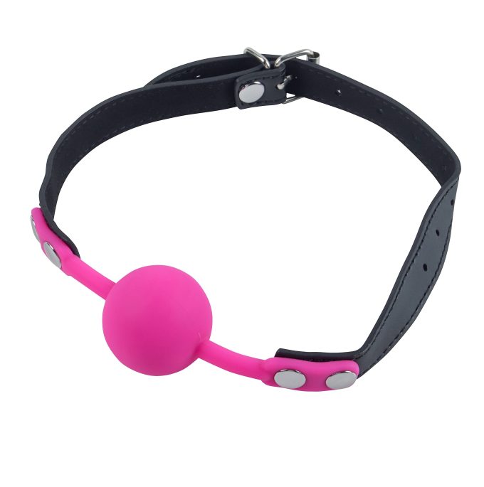 Banoch   Ballgag siliconen met verstelbare band   Donker Roze   Bal ∅ 4 cm