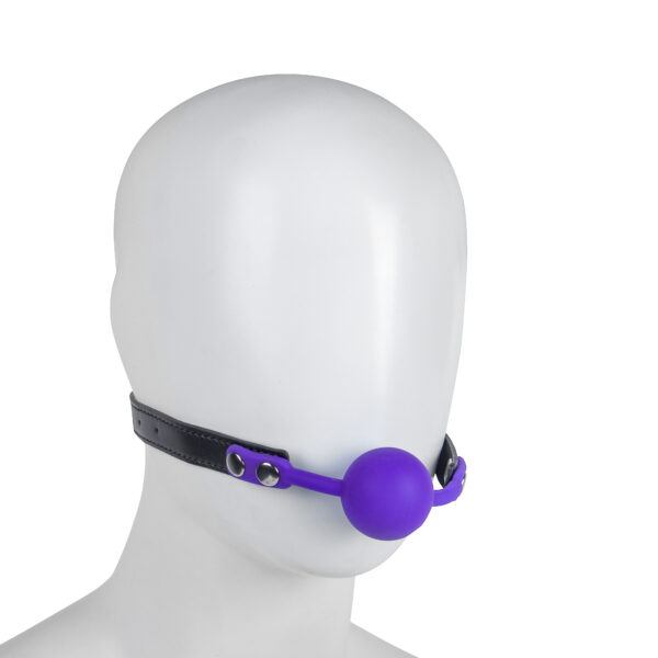 Banoch   Ballgag siliconen met verstelbare band   Paars   Bal ∅ 4 cm (5)