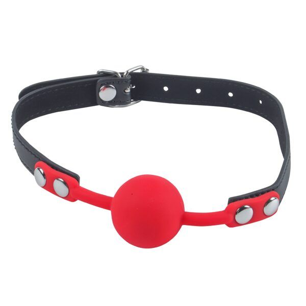 Banoch   Ballgag siliconen met verstelbare band   Rood   Bal ∅ 4 cm (4)
