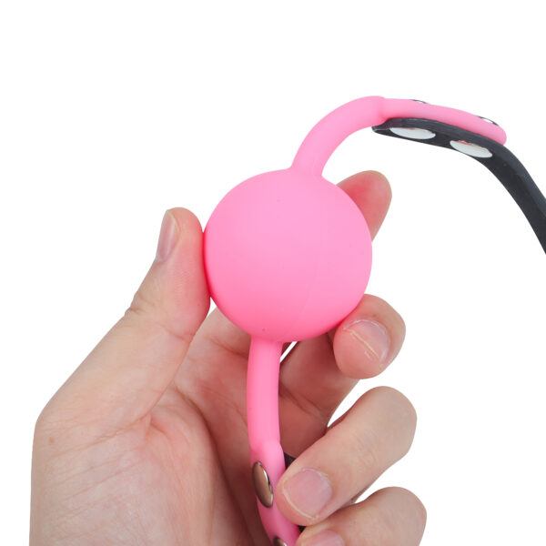 Banoch   Ballgag siliconen met verstelbare band   Roze   Bal ∅ 4 cm   bondage in hand (1)