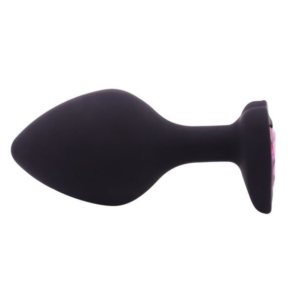 Banoch Buttplug Coeur Noir Rose Medium siliconen Hart Diamant Steen Roze 987101613 3