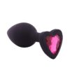 Banoch Buttplug Coeur Noir Rose Small siliconen Hart Diamant Steen Roze 98710612