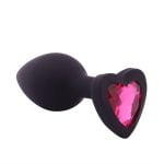 Banoch Buttplug Coeur Noir Rose Small siliconen Hart Diamant Steen Roze 98710612