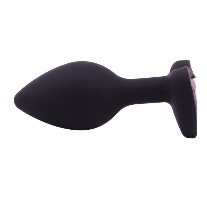 Banoch Buttplug Coeur Noir Rose Small siliconen Hart Diamant Steen Roze 98710612 2