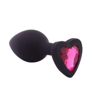 Banoch Buttplug Coeur Noir Rose Small siliconen Hart Diamant Steen Roze 98710612
