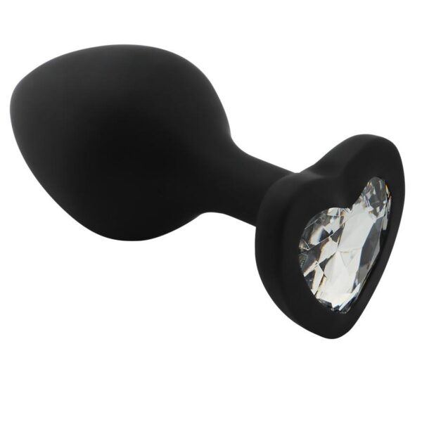 Banoch Buttplug Coeur Noir Transparant Medium siliconen Hart Diamant Steen helder 987101607