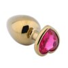 Banoch Buttplug Coeur d Or Rose Large Goud Metaal Hart Diamant Steen Roze 4