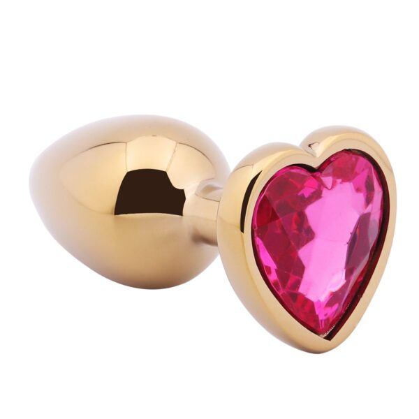 Banoch Buttplug Coeur d Or Rose Medium Goud Metaal Hart Diamant Steen Roze 987101616