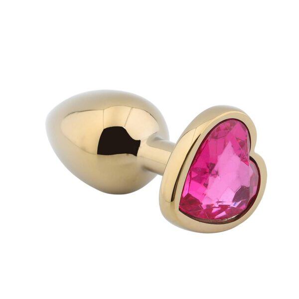 Banoch Buttplug Coeur d Or Rose Small Goud Metaal Hart Diamant Steen Roze 98710615 5