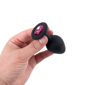 Banoch   Buttplug Penumbra Hot Pink   Siliconen buttplug Zwart   kristal   set   Roze (8)