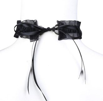 Banoch Lace collar bell halsband kant met zilveren bel 987101698 2