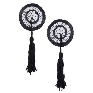 Pinch Burlesque Round BlackWhite Tepelkwastjes rond ZwartWit 987101596