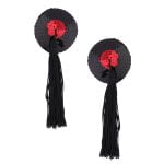 Pinch Burlesque Round Geisha Tepelkwastjes rond Zwartrood 987101599