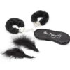 Banoch Bondage Naughty Black zwarte handboeien blindoekje en veren 987101680 1