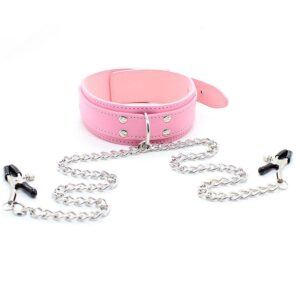 Banoch Collar Clamps Girly Pink roze halsband met tepelklemmen 987101683