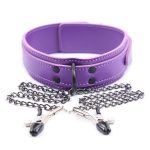 Banoch Collar Clamps Playfull Purple paarse halsband met tepelklemmen 987101685 2