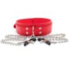 Banoch Collar Clamps Warning Red rode halsband met tepelklemmen987101684 Banoch Collar Clamps Warning Red rode halsband met tepelklemmen987101684