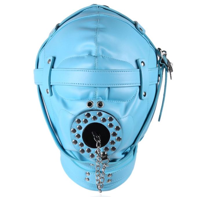 Banoch Depraved Stopper Blue Blauw masker van pu Leer 987101718 Banoch Depraved Stopper Blue Blauw masker van pu Leer 987101718