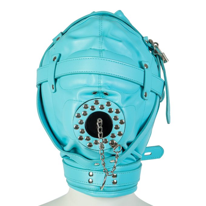 Banoch Depraved Stopper Blue bondagemasker van blauw pu Leer 987101718 1 Banoch Depraved Stopper Blue bondagemasker van blauw pu Leer 987101718 1