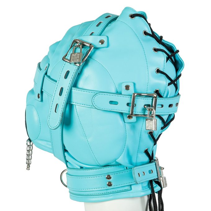 Banoch Depraved Stopper Blue bondagemasker van blauw pu Leer 987101718 4 Banoch Depraved Stopper Blue bondagemasker van blauw pu Leer 987101718 4