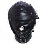 Banoch Foraminis Hood Black Zwart masker van PU Leer 987101711