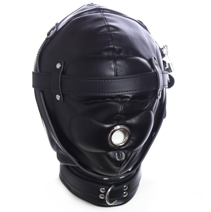 Banoch Foraminis Hood Black Zwart masker van PU Leer 987101711 2