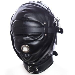 Banoch Foraminis Hood Black Zwart masker van PU Leer 987101711 3