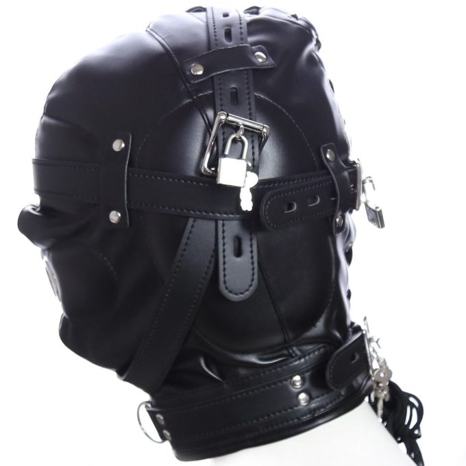 Banoch Foraminis Hood Black Zwart masker van PU Leer 987101711 4