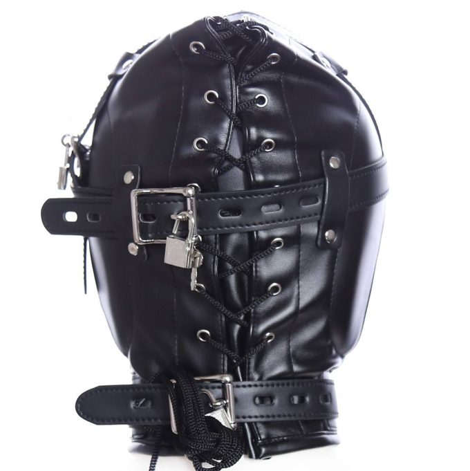 Banoch Foraminis Hood Black Zwart masker van PU Leer 987101711 5