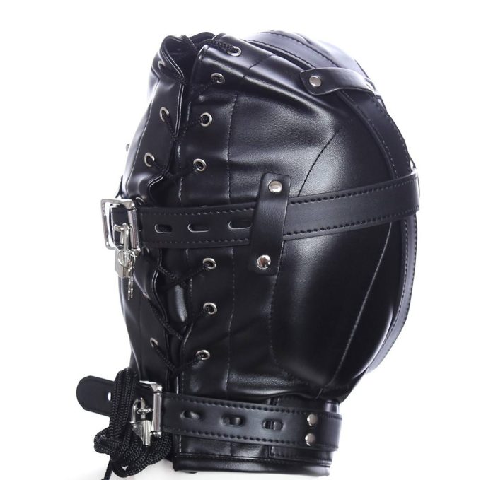 Banoch Foraminis Hood Black Zwart masker van PU Leer 987101711 6
