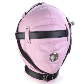 Banoch Foraminis Hood Pink Black RozeZwart masker van PU Leer 987101713 2