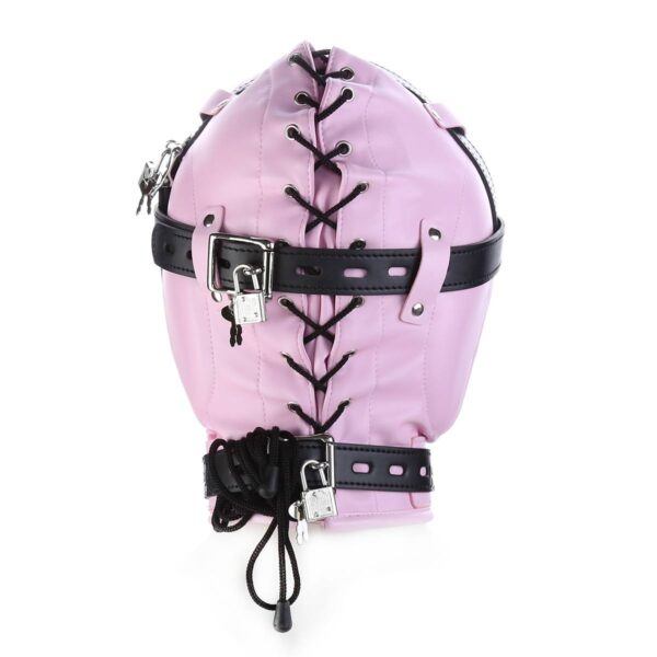 Banoch Foraminis Hood Pink Black RozeZwart masker van PU Leer 987101713 4 Banoch Foraminis Hood Pink Black RozeZwart masker van PU Leer 987101713 4